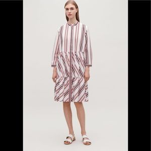 COS striped tiered multi stripe dress. Size M.